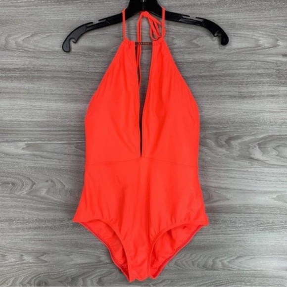 Ted Baker London Halter One Piece Swimsuit Coral Size US 8 - Picture 3 of 7